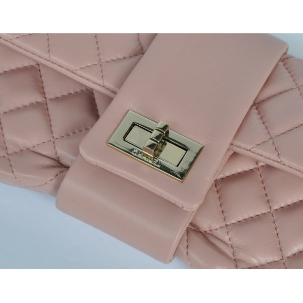 Chanel 2012 Frizione In Pelle Di Agnello Rosa Con Finitura Oro
