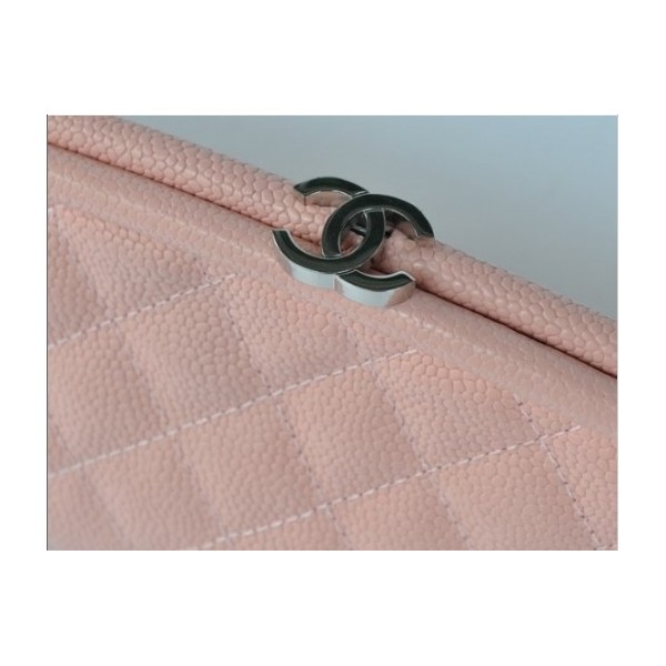 Chanel A32342 Caviale Rosa Clutch In Pelle