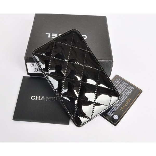 Chanel A65060 Vernice Nera In Pelle Iphone Porta