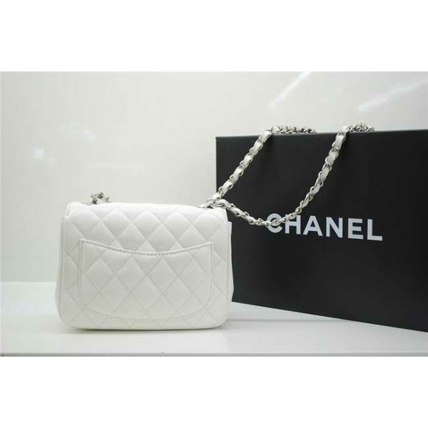 2011 Borse Chanel Flap Mini In Pelle Caviar Con Shw Bianco