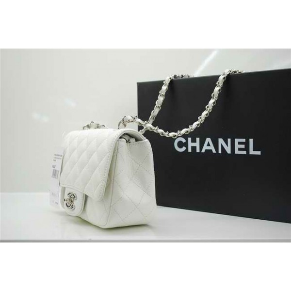 2011 Borse Chanel Flap Mini In Pelle Caviar Con Shw Bianco