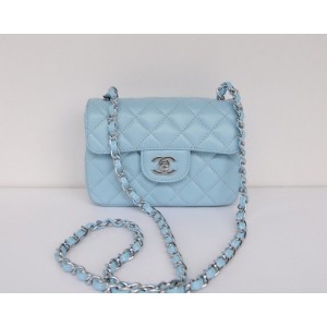 Chanel 2012 Borse In Light Blu Flap Mini Pelle Di Agnello Con Sh