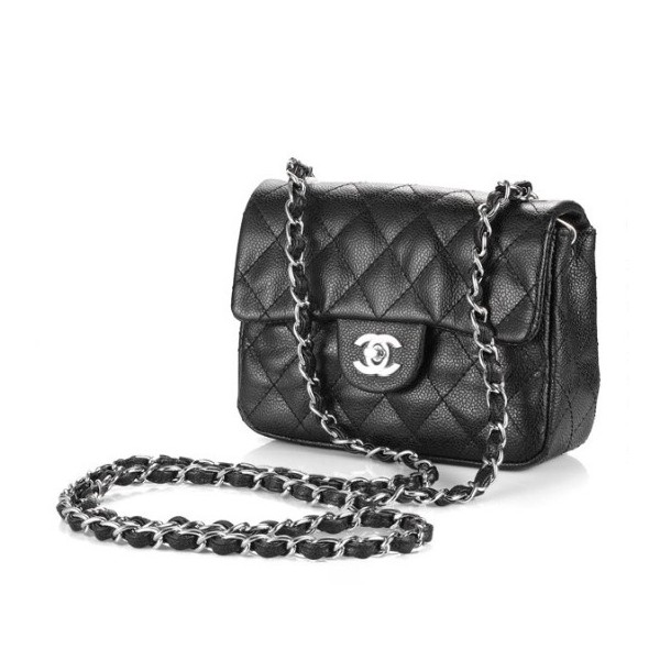 Chanel Caviar Flap Bag In Pelle Con Black Mini Ecs