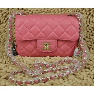 Chanel Flap Bag Agnello Mini Rosa A Forma Di Cuore Charm