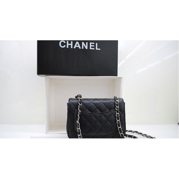 Nuovi Chanel Nero Caviar Leather Flap Borse Mini Con Ghw