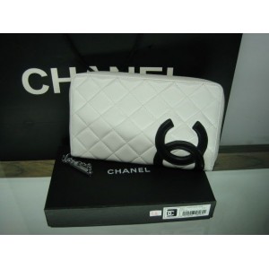 Chanel A26710 Portefeuilles Blanc Avec Dagneau Nc Logo Noire