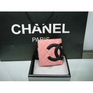 Chanel A26720 Portefeuilles Rose Avec Dagneau Nc Logo Noire