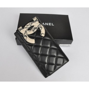 Chanel Portefeuilles 2012 Noir Avec Dagneau Nc Logo Serpent Vei