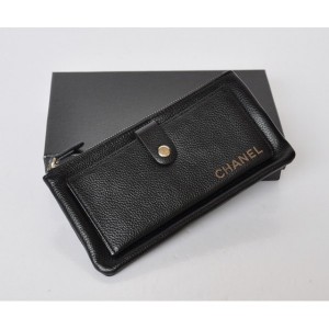 Portafogli Chanel In Pelle Di Vitello Nera 2012 Con Scheda Di Po