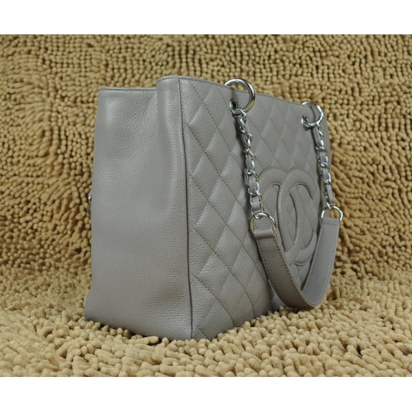 Chanel A20995 Classic Grigio Caviar Leather Gst Shopping Bags