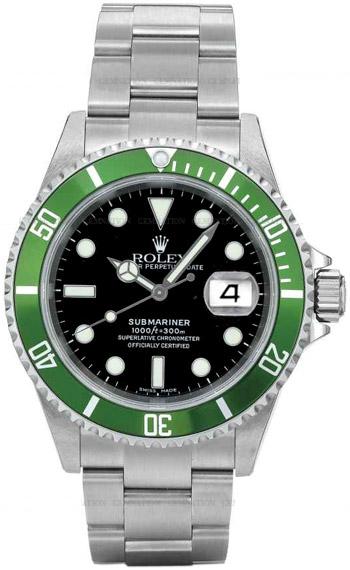 Rolex Submariner Date Series Mens Automatic Wristwatch 16610LV