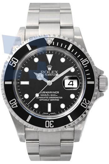 Rolex Submariner Date Series Mens Automatic Wristwatch 16610