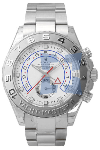 Rolex Yachtmaster II Series Elegant Mens Automatic 18k White Gold and Platinum Wristwatch 116689