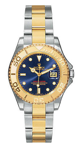 Rolex Yachtmaster Series Elegant Unisex Automatic 18kt Yellow Gold Unidirectional Rotating Wristwatch 168623-BLSO