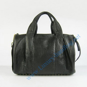 Alexander Wang 63460A Black Coco Duffle Studded Lambskin Leather Handbag