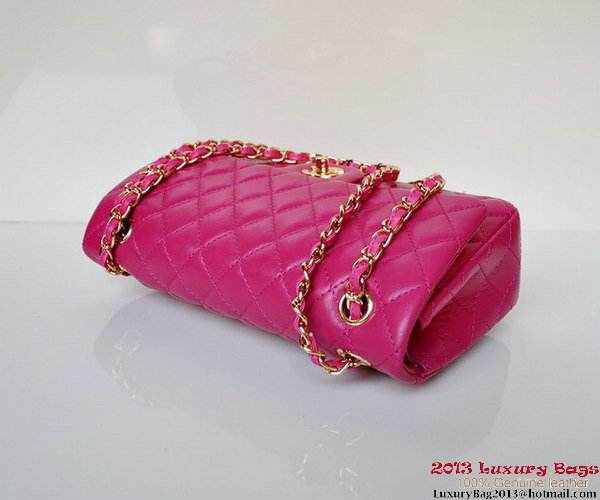 Chanel A01112 Classic Flap Bag Plum Sheepskin Gold