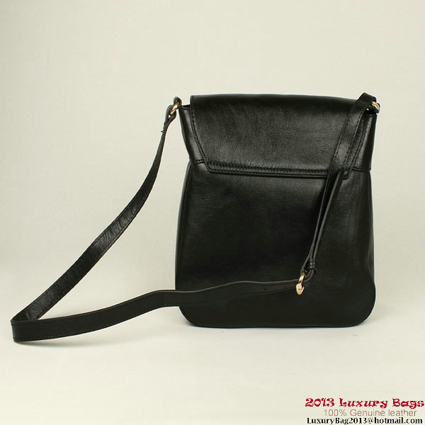 Gucci Ribot Horse-Heads Leather Shoulder Bag 296881 Black