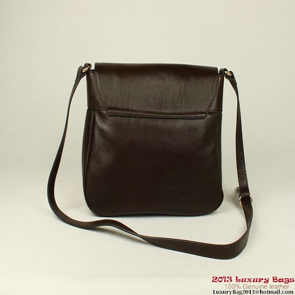 Gucci Ribot Horse-Heads Leather Shoulder Bag 296881 Brown