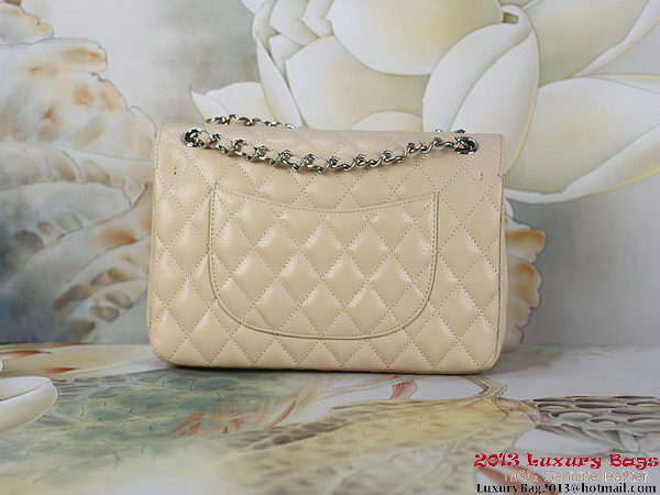 Chanel 2.55 Classic Flap Bag Apricot Original Cannage Patterns Leather Silver