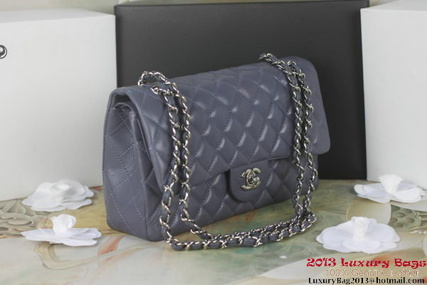 Chanel 2.55 Series A1112 Purple Original Leather Classic Flap Bag Silver