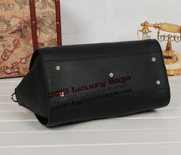 Gucci Glace Calf Leather Tote Bag 331868 Black