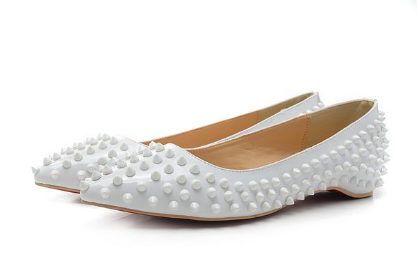 Christian Louboutin PIGALLE SPIKES Flat CL1329 White