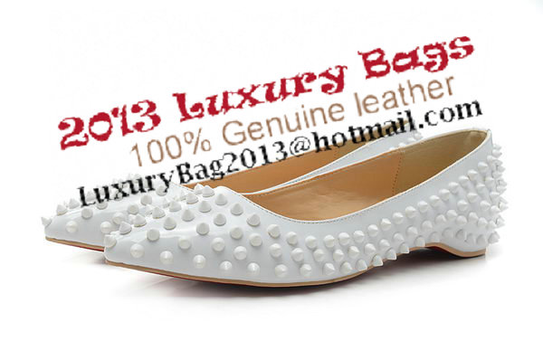 Christian Louboutin PIGALLE SPIKES Flat CL1329 White