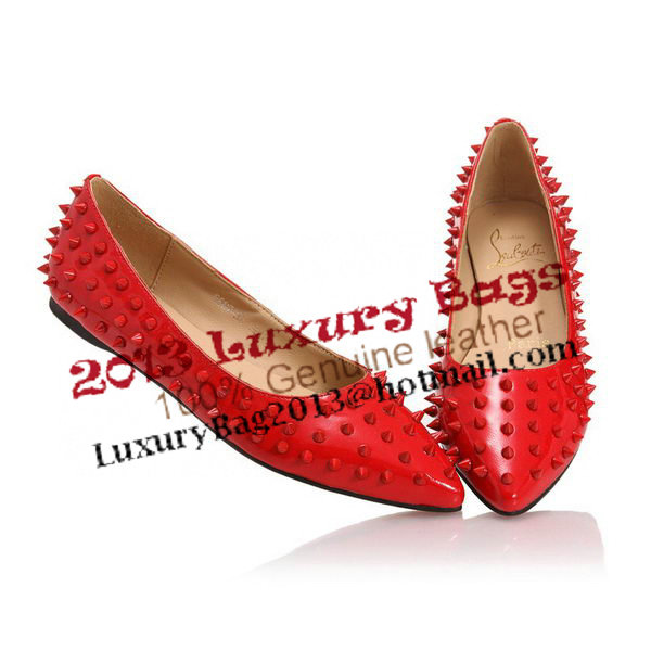 Christian Louboutin Patent Leather Flats CL10301 Red