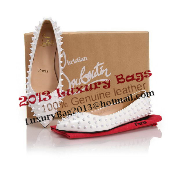Christian Louboutin Patent Leather Flats CL10301 White