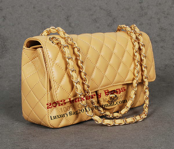 Chanel 2.55 Series Classic Flap Bag 1112 Apricot Sheep Leather Gold