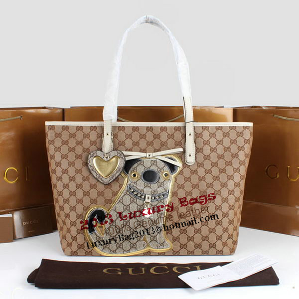 Gucci Joy Supreme Dog Canvas Shoulder Bag 212373 White