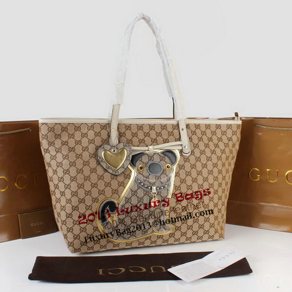 Gucci Joy Supreme Dog Canvas Shoulder Bag 212374 White