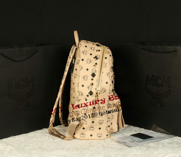 MCM Stark Backpack Jumbo in Calf Leather 8100 Apricot