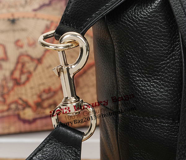 Gucci Twill Calf Leather Top Handle Bag 309529 Black