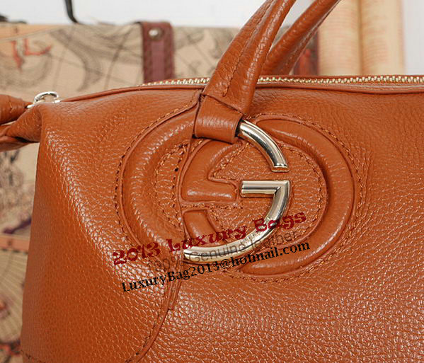 Gucci Twill Calf Leather Top Handle Bag 309529 Wheat