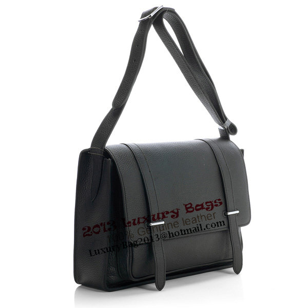 Hermes Etriviere Messenger Bag Grainy Leather H1069 Black