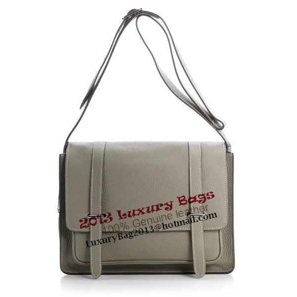Hermes Etriviere Messenger Bag Grainy Leather H1069 Grey