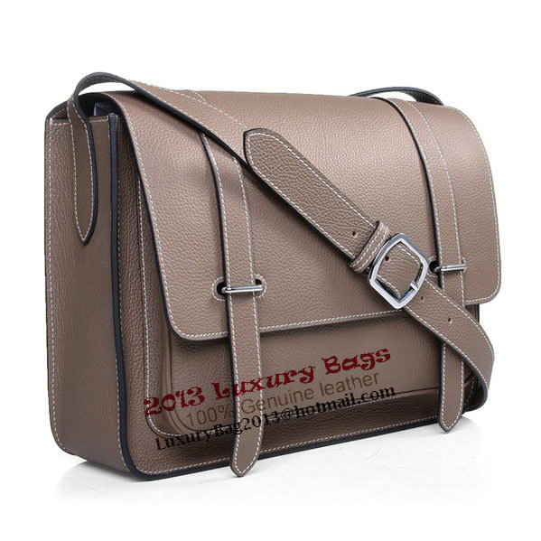 Hermes Etriviere Messenger Bag Togo Leather H1069 Grey