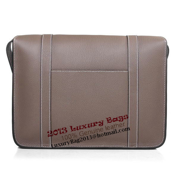 Hermes Etriviere Messenger Bag Togo Leather H1069 Grey
