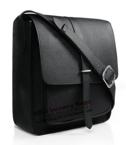 Hermes Etriviere Shoulder Bag Calfskin Leather H2551 Black