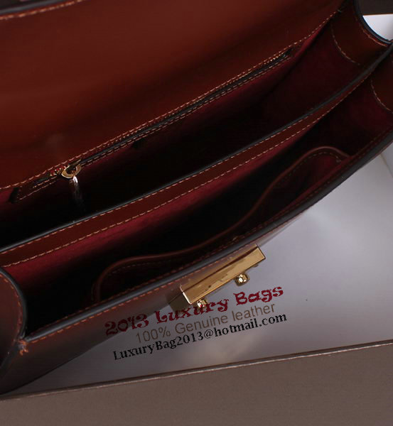Gucci Lady Lock Calf Leather Briefcase Clutch 331823 Brown