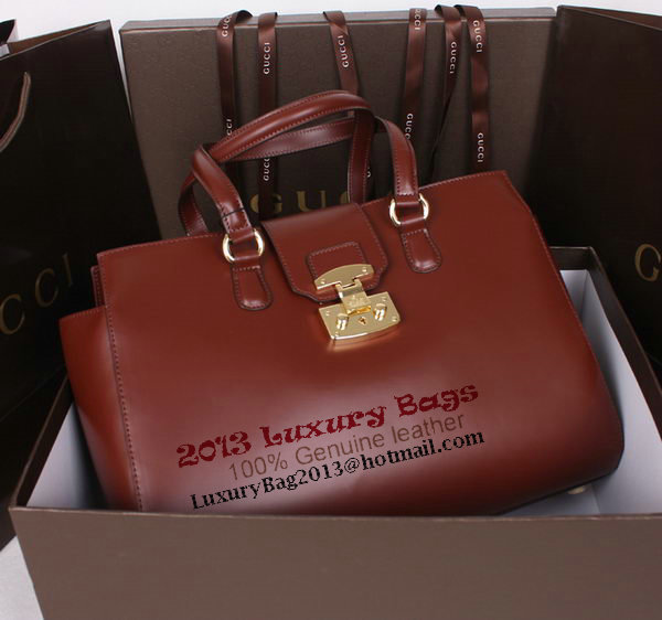 Gucci Lady Lock Calf Leather Tote Bag 331821 Brown