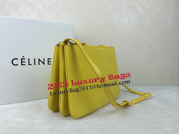 Celine Trio Original Leather Shoulder Bag C98318 Yellow