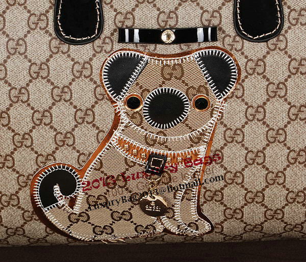Gucci Joy Supreme Dog Canvas Boston Bag 189895