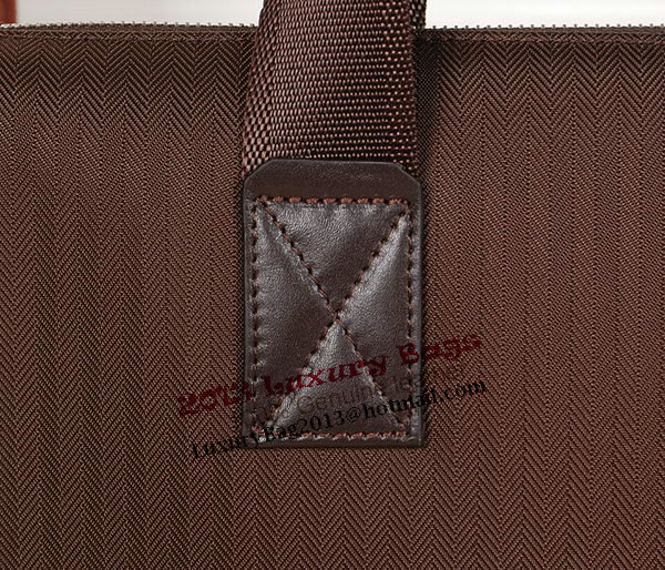 Hermes Mens Briefcase Fabric 1408 Black&Brown