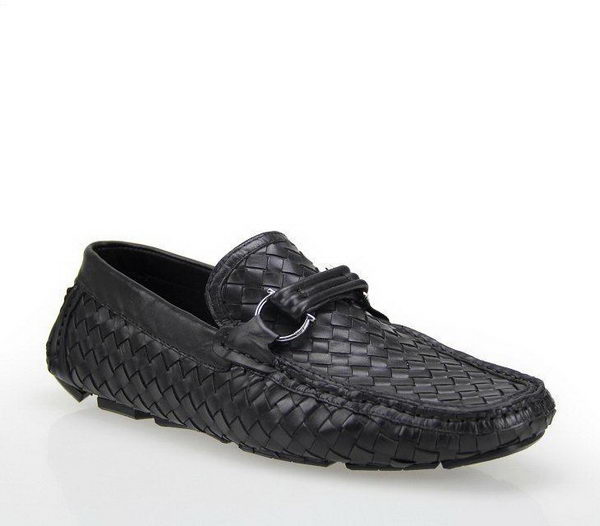 Salvatore Ferragamo Weave Leather Men Shoe FL0315 Black