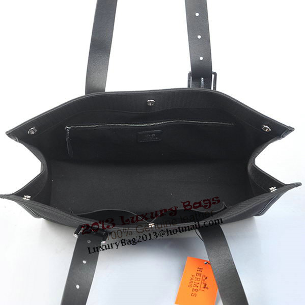 Hermes Shoulder Bag Canvas & Leather H1674B Black