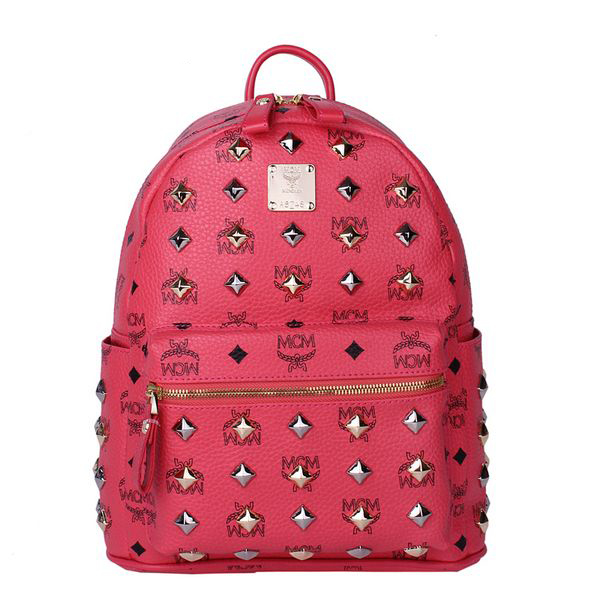 MCM Stark Studded Small Backpack MC2089S Light Red
