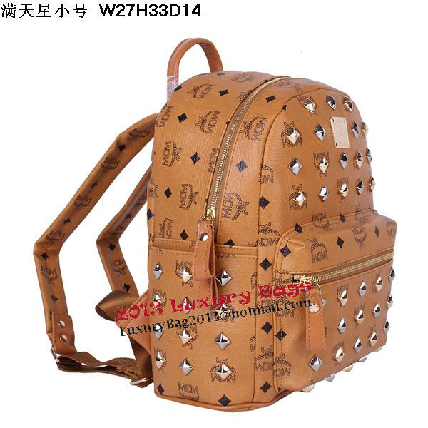MCM Stark Studded Small Backpack MC2089S Wheat