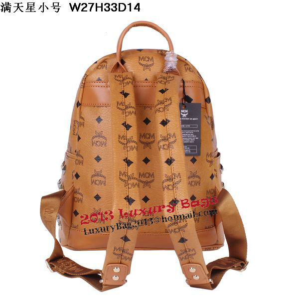 MCM Stark Studded Small Backpack MC2089S Wheat